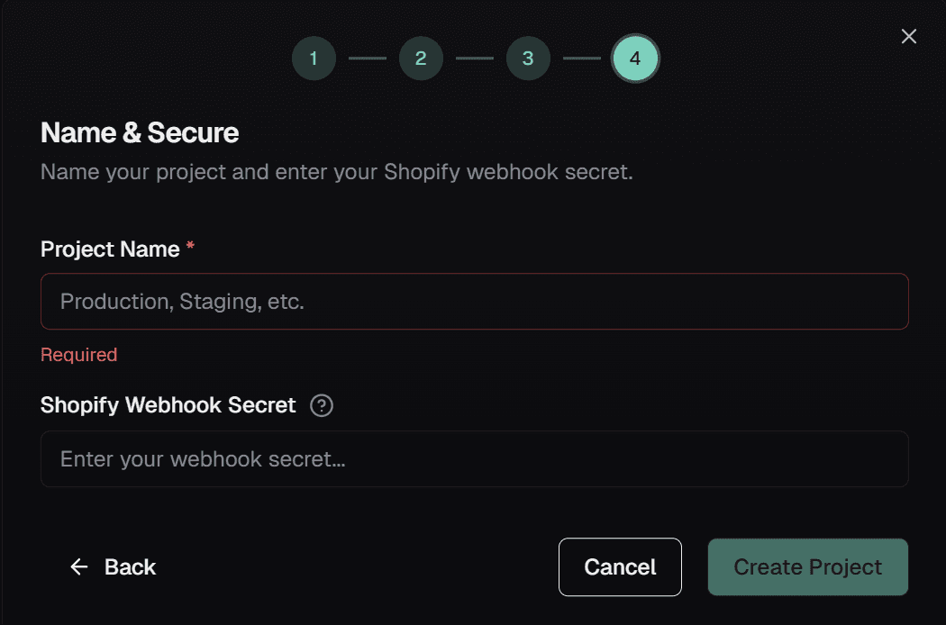 Figure 1: Project Setup Wizard